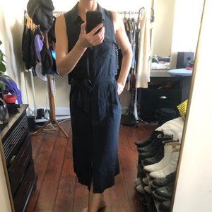 Gorman navy/charcoal silk sleeveless long dress